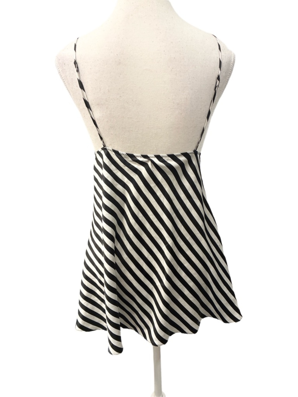 Victoria's Secret Black & White Striped Lace Babydoll Top Size Small - Picture 4 of 7